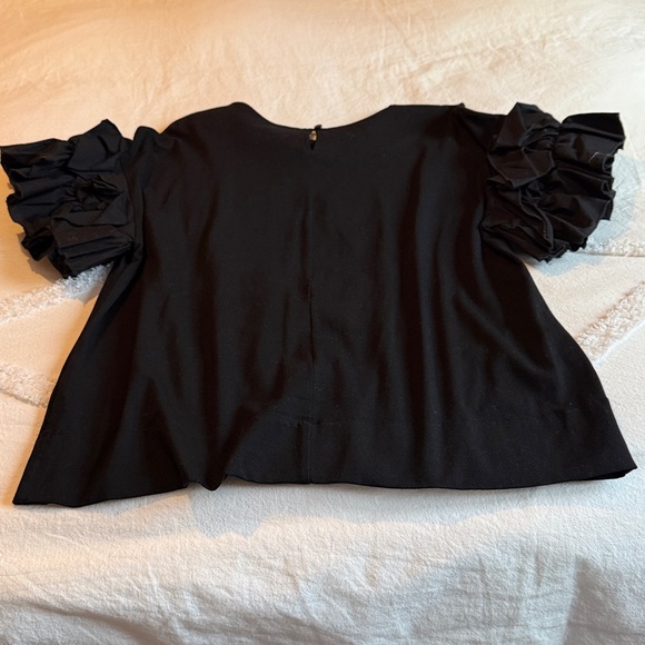 Black Ruffle Sleeve Top - Picture 4 of 4
